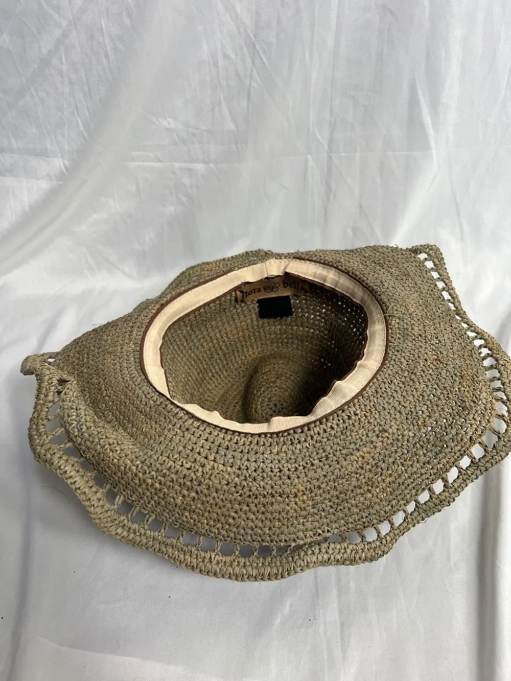 Woven Straw Sun Hat with Iridescent Shell Accents - Natural - Picture 4 of 6